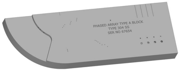 Настроечный образец для дефектоскопов на фазированных решетках (Phased Array Block Of Type A)